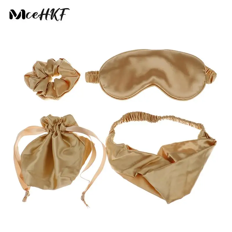 

4PC/Set Health Blindfolds Travel Fashion Silk Sleeping Mask For The Night Women Men Relax Soft Nap Eye Cover Sleep Mask