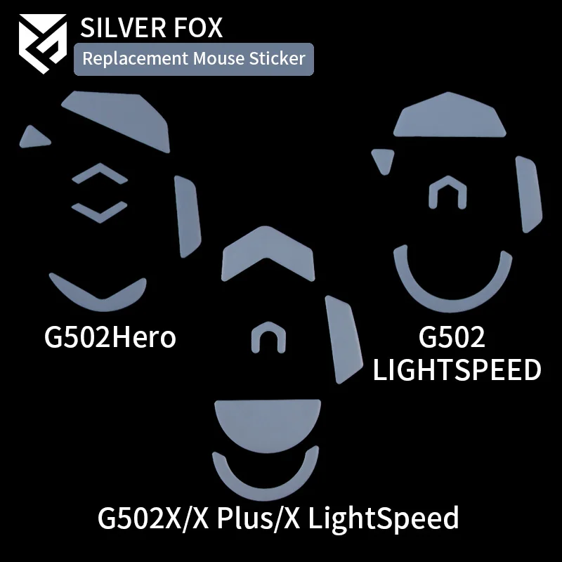 Спортивная мышь UnusualWaySports, ножки для коньков, ножки для Logitech G502 X PLUS Lightspeed G502heroGlides, изогнутый край, Серебряная лиса