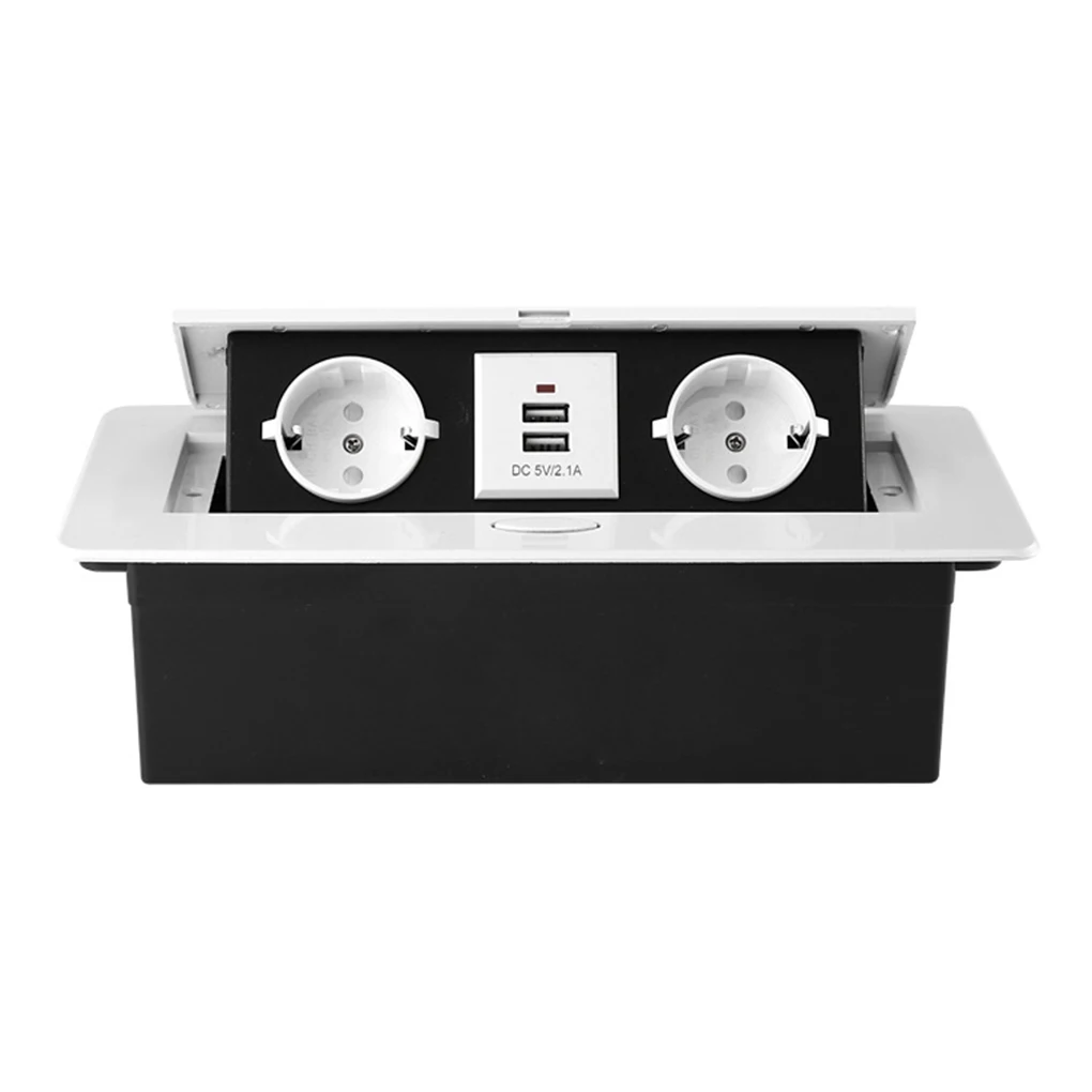 

Школьная розетка с медленным выключением питания переменного тока, водонепроницаемая настольная розетка с USB-портом, европейская вилка, черные электронные аксессуары