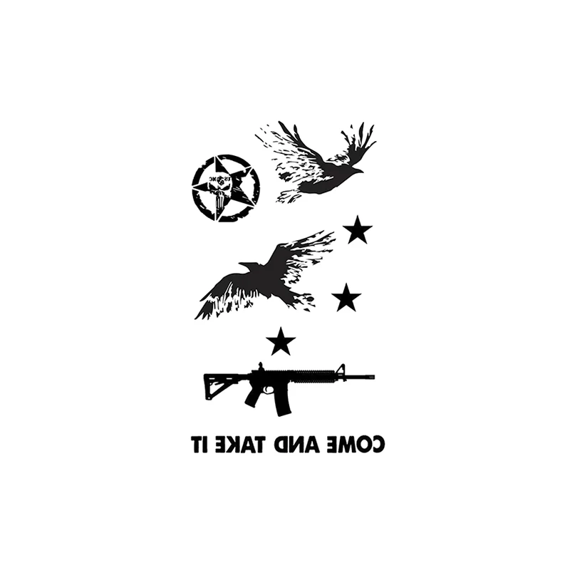 

Gun Swallow Waterproof Temporary Tattoo Sticker Black Star English Letters Fake Tatto Flash Tatoo Hand Chest Body Art for Men