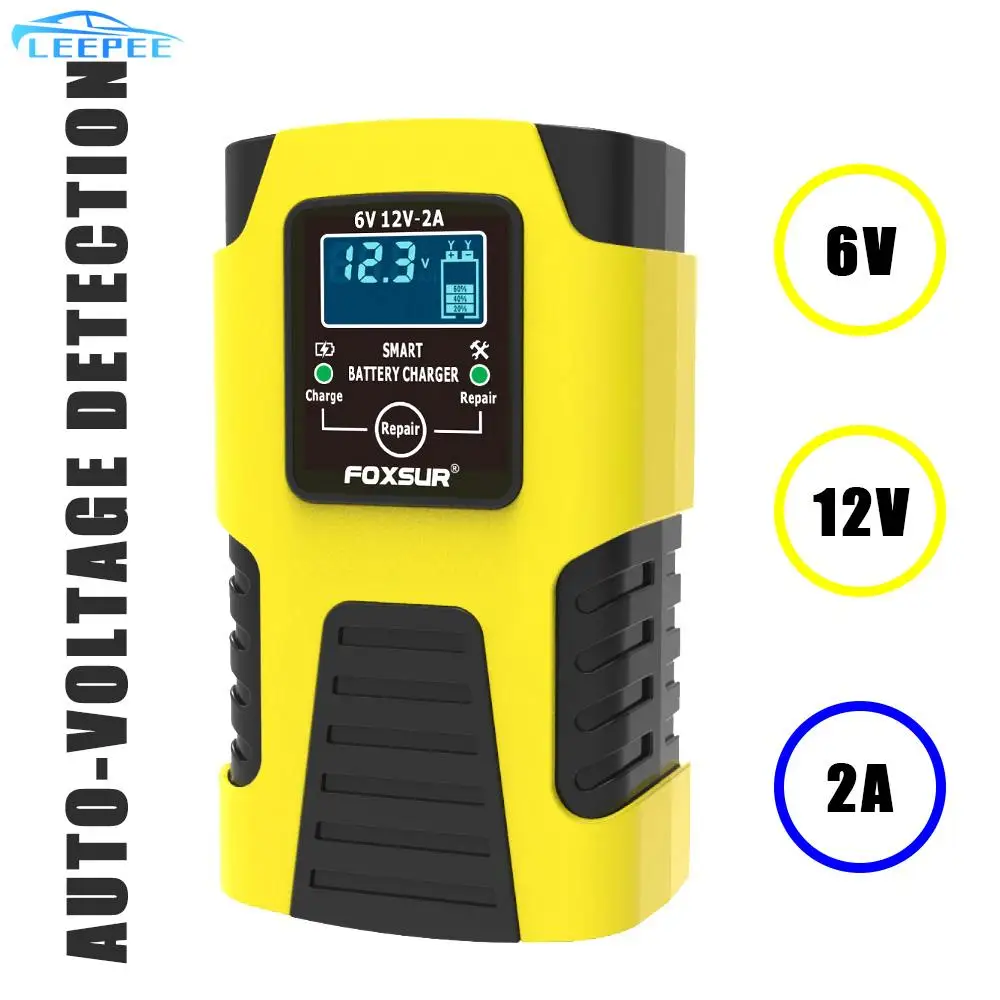 

Digital LCD Display Power Pulse Repair Chargers Full Automatic Car Battery Charger EU Plug 3 Charge Stages