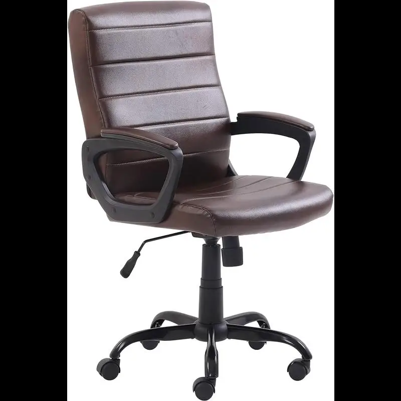 

Стулья, офисный стул для менеджера, учебный стул, кожаный, со средней спинкой, черный