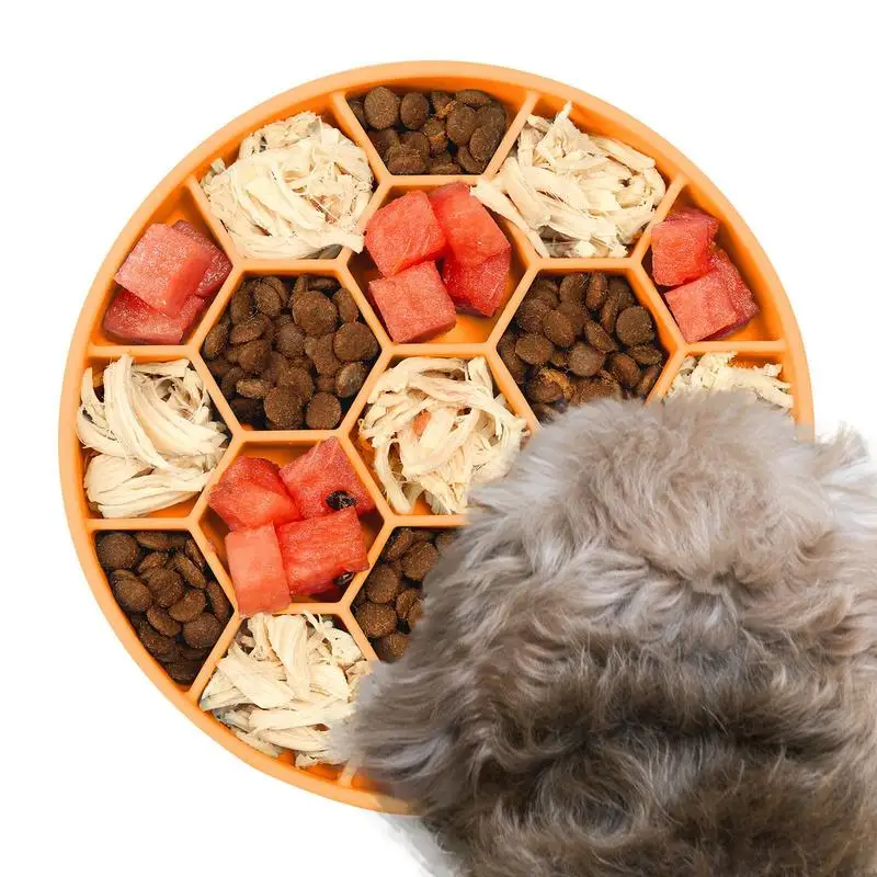 

Slow Feeding Dog Bowl Hexagonal Honeycomb Slow Food Bowl Preventing Choking Healthy Design Dogs Bowl For Large Breed/Medium