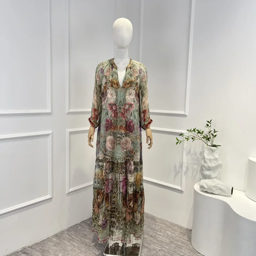 Австралийский дизайн женское платье средней длины со шнуровкой и принтом