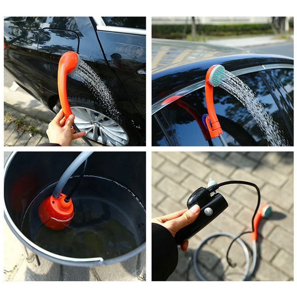 

Портативный походный душевой насос с USB-зарядкой, Электрический перезаряжаемый походный ручной насос для душа и Мойки автомобиля, мешок для воды