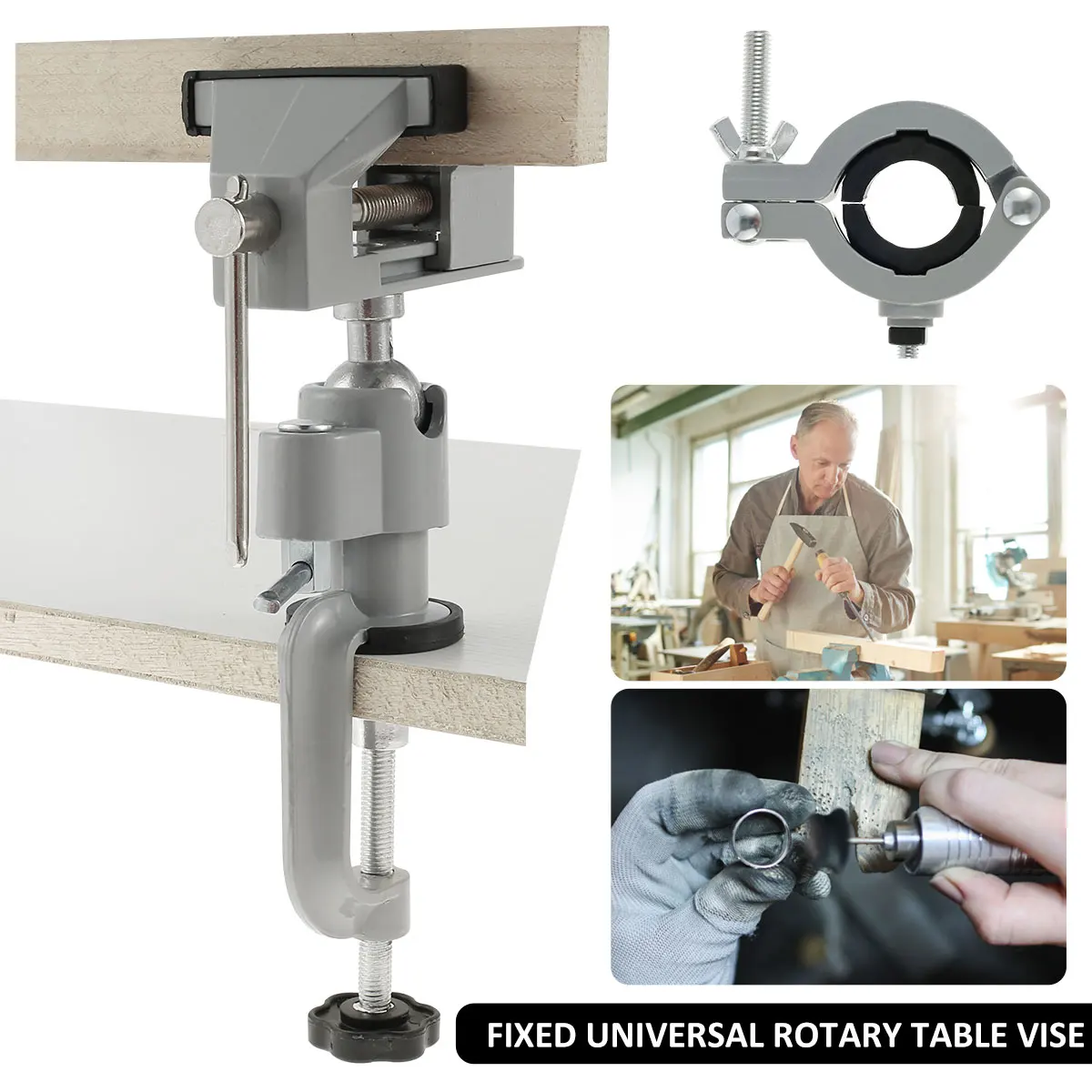 

Table Vice Aluminum Tabletop Clamp Vise Tilts Rotate 360° Work Clamp-On Vise with Clamp Head Dual-Purpose Bench Clamp Table Vice