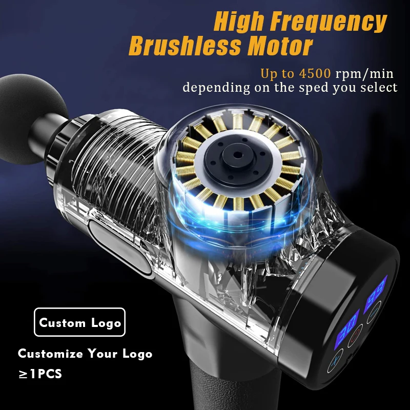 Профессиональный электрический массажный пистолет аппарат для глубокого