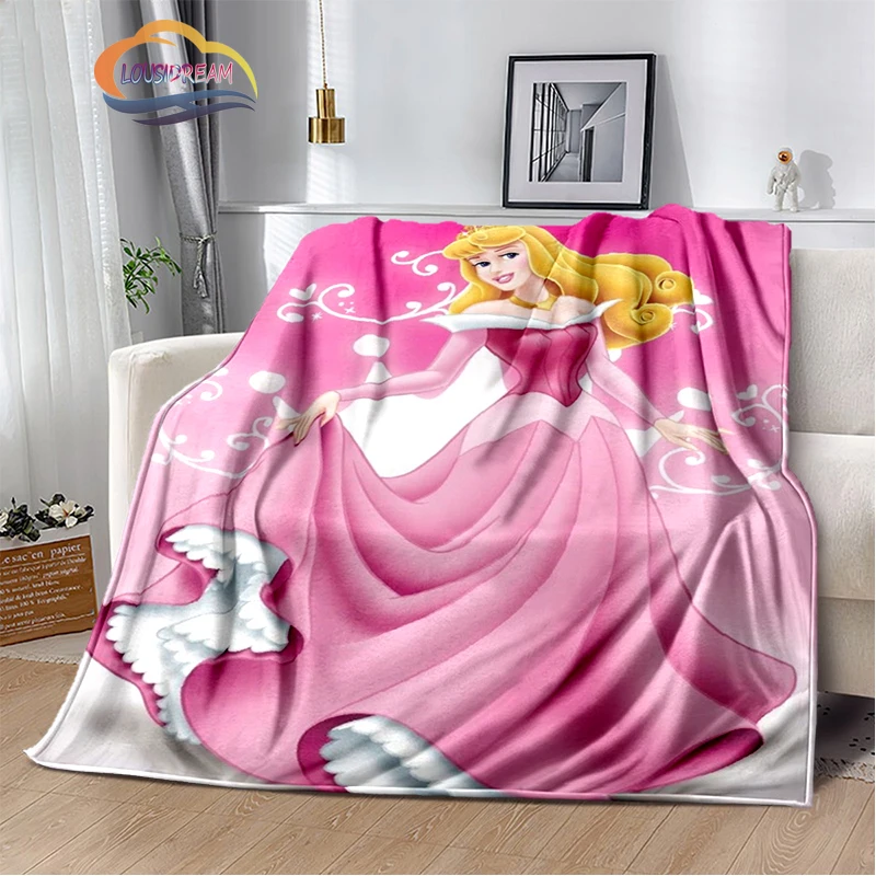

Fashion cartoon Pink Aurora flannel blanket Girl Gift portable super soft Sofa blanket Bedroom bed decoration blanket