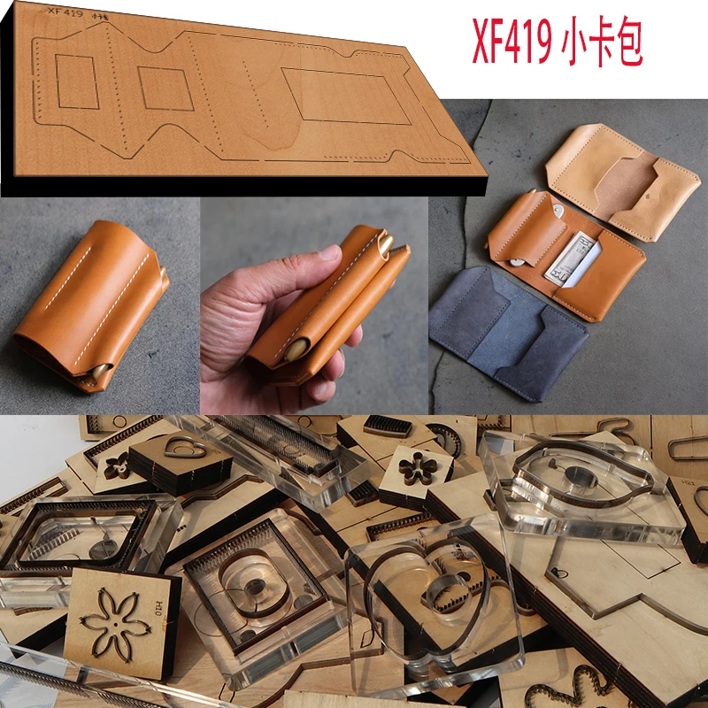 

small card holder Leather Craft Punch Hand Tool Cut Knife Mould XF419 New Japan Steel Blade Wooden Die leather craft tools
