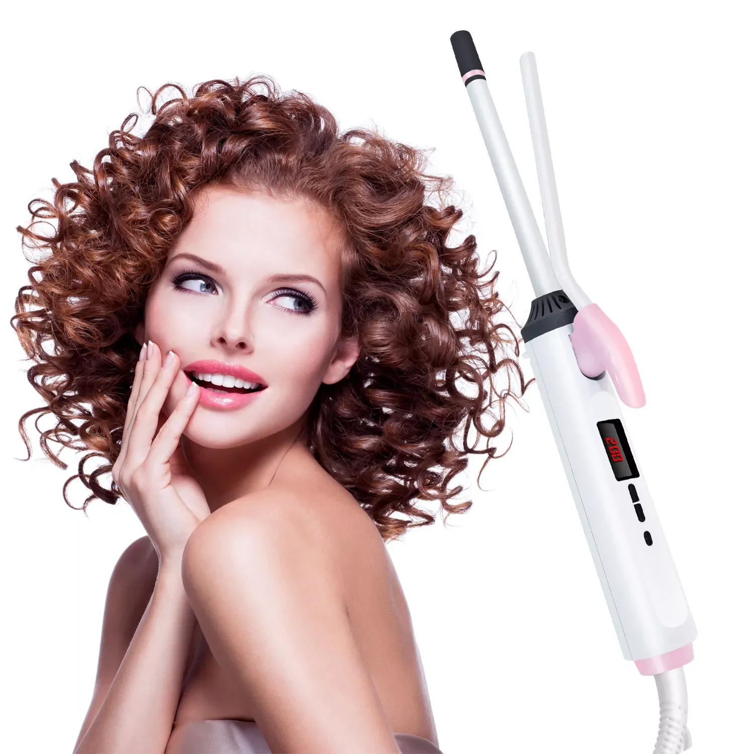 

NEW2023 Small Curling Iron 3/8 Inch Ceramic Small Barrel Curling Iron with Adjustable Temperature Styling Tool 9mm Thin Hair Cur