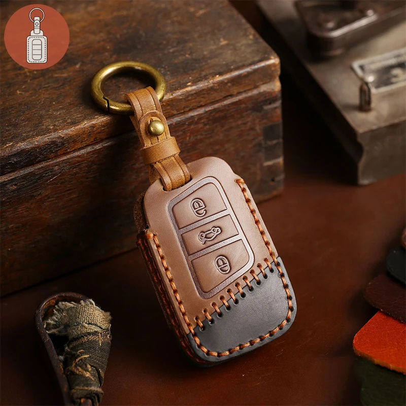 

Кожаный чехол для автомобильного ключа, аксессуары для Volkswagen VW Polo Golf 7 Sagitar Passat for Skoda Octavia, чехол для ключей