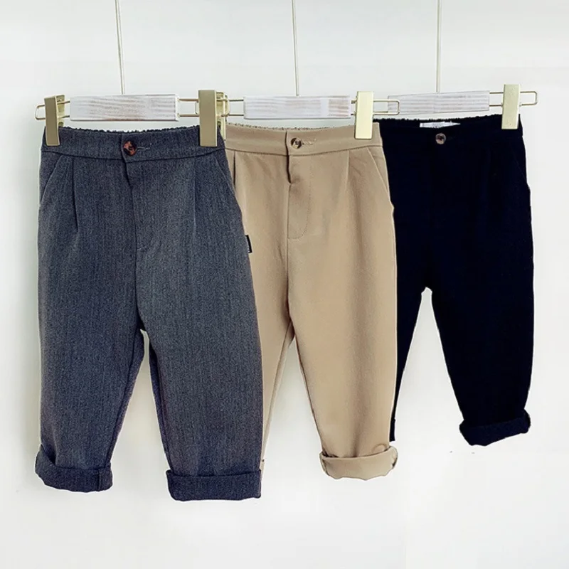

Baby Girl Boy Suit Pant Infant Toddler Child Harem Button Pocket Trousers Baby Boy Girl Casual School Pant Baby Clothes 1-10Y