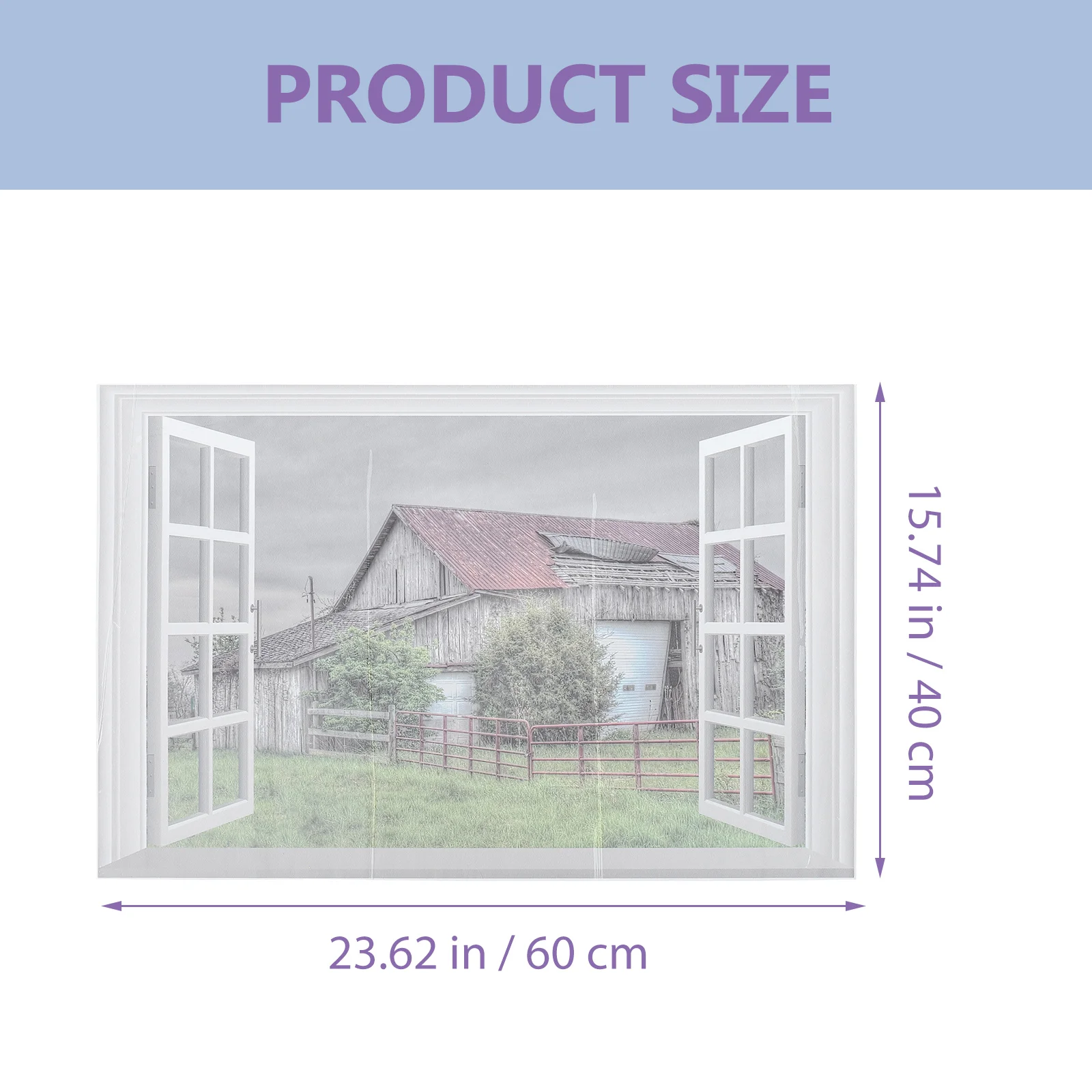 

Window Wall Sticker Stickers Fake Wallpaper Decal View Landscape Faux 3D Windows Decals Mural Removable Pvc Scenery Decor Scene