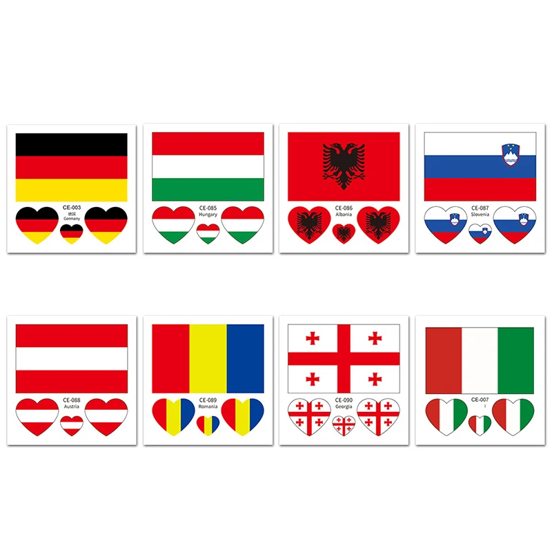 10 шт. патриотические наклейки для лица в форме сердца