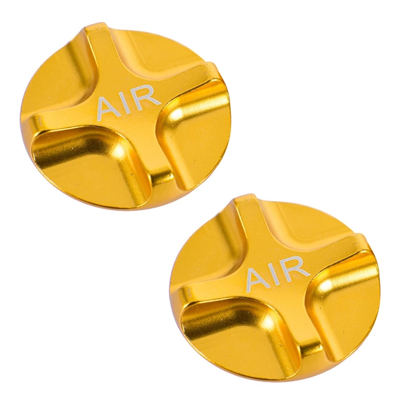 

New 2X Bike Air Gas Shcrader American Valve Caps Bike Suspension Bicycle Front Fork Parts For MTB Road Bike Gold