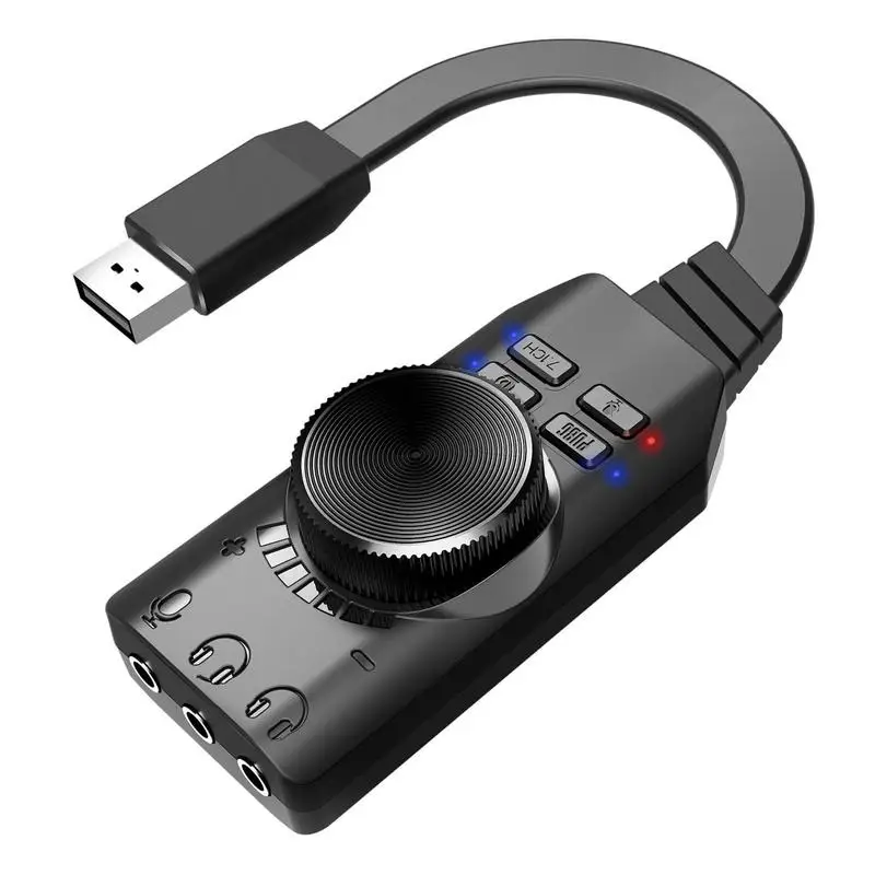 

Virtual 7.1 Sound Card USB Audio Interface External 3.5mm Microphone Audio Adapter Soundcard For PC Laptop Headset USB Sound