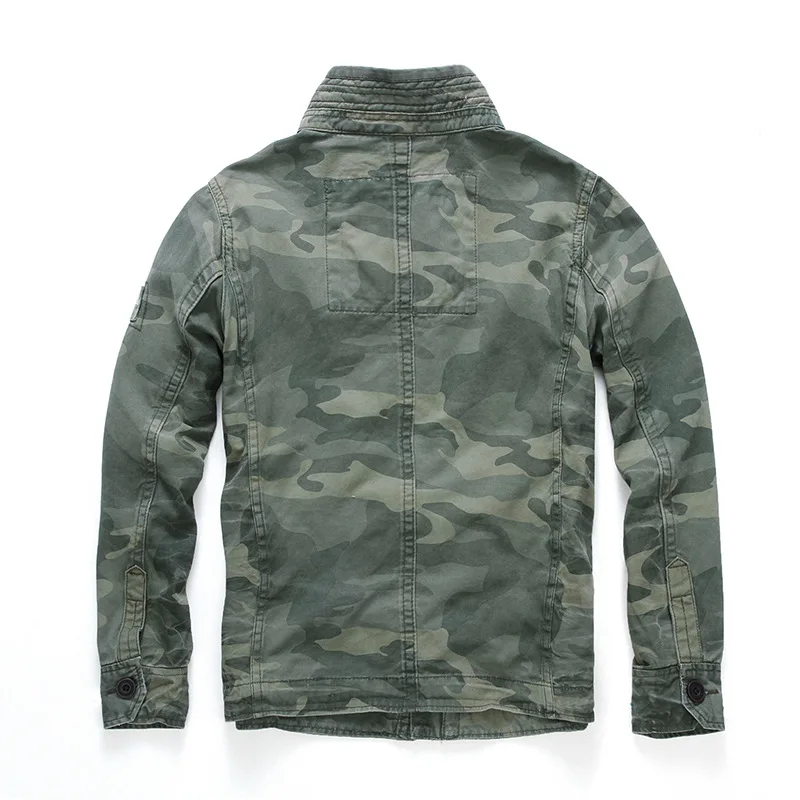 Men Military Jacket Men M65 Denim Retro Cargo Jacketes Outdoor Multi Pockets Camo Tops Field Casual Fashion Hiking Coats Uniform images - 6