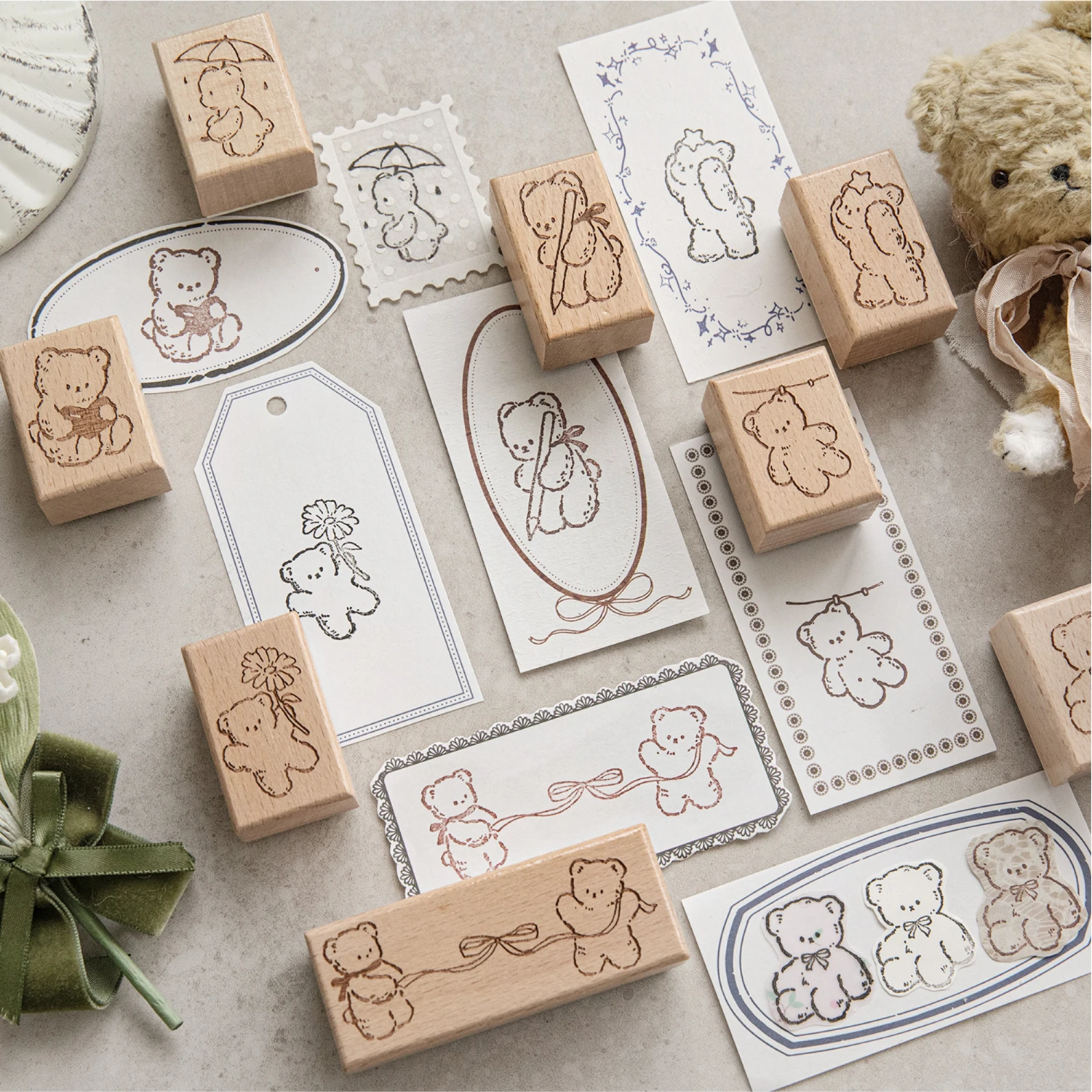 Фото Деревянный штамп Journal GO Creative Lovely Bear для коллажей, джанк-журналов, скрапбукинга, фотоальбомов, изготовления открыток, деревянная печать №5