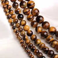 round 46810mm yellow tiger eye loose beads for diy craft bracelet necklace jewelry making