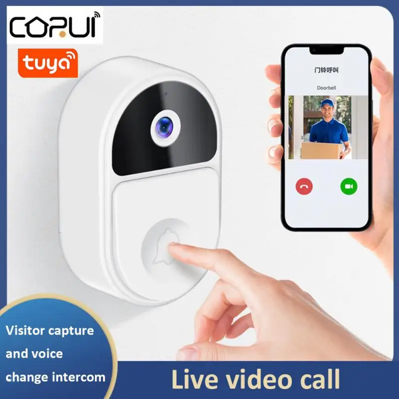 

CORUI Tuya WiFi Video Doorbell Outdoor IP65 Waterproof Wireless Door Phone Camera Battery Powered Smart Intercom Door Bell