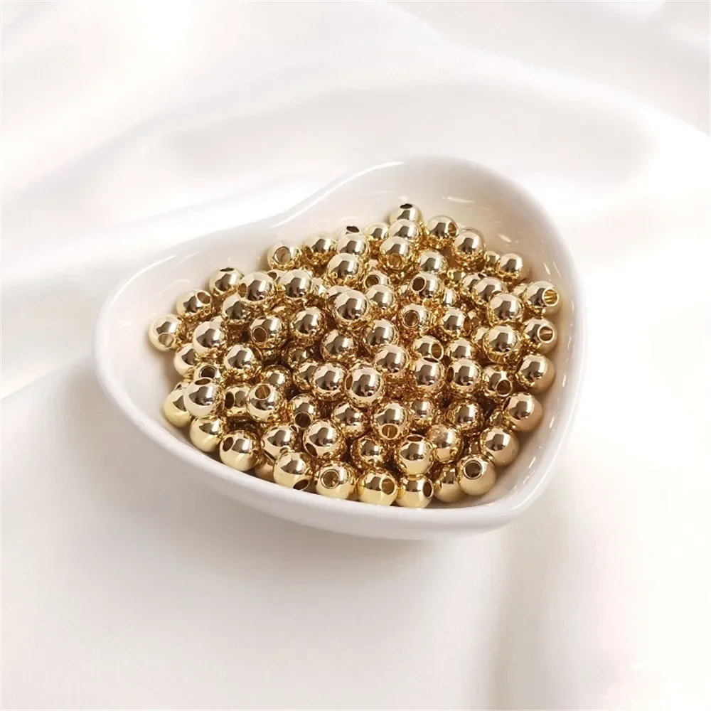 10 шт. 2 5/3/4 мм 14 К позолоченные круглые бусины свободные DIY браслет первые
