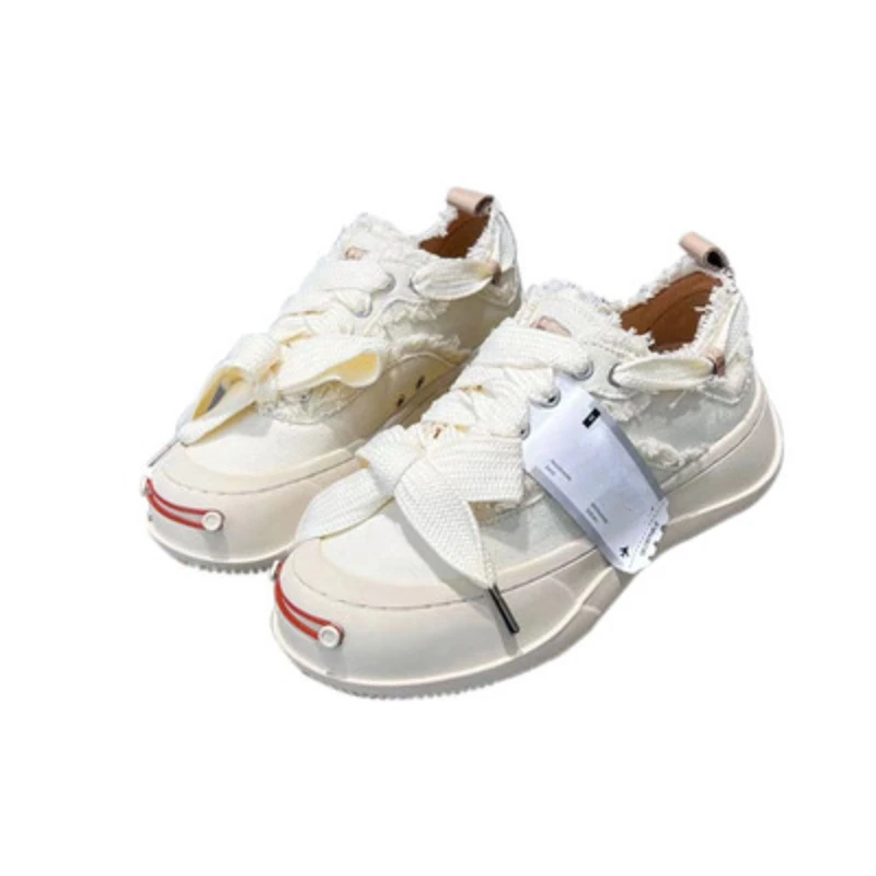 2023 new canvas shoes women's low-top open open-mouth smiling beggar shoes casual thick bottom couple sports shoes