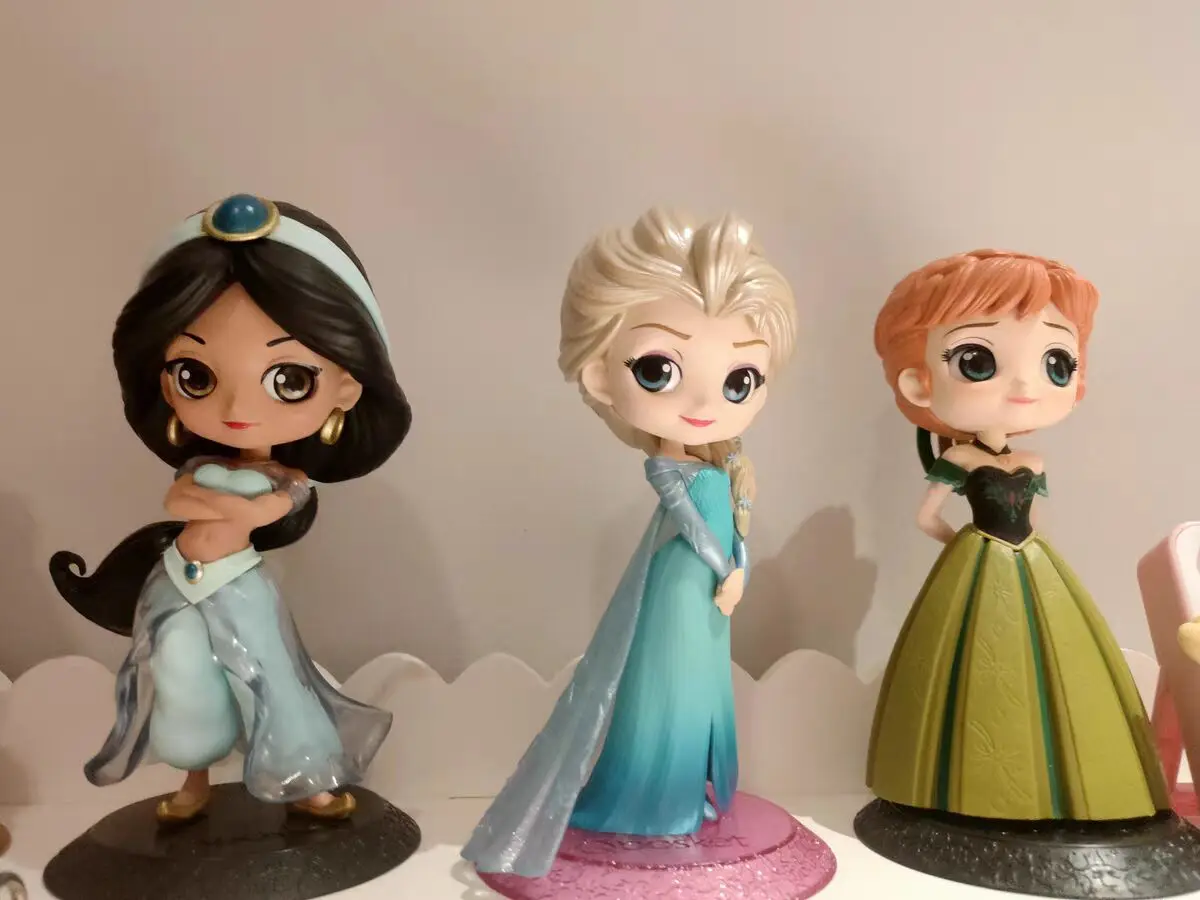 Фото Disney Frozen Princess Эльза Аннабель Q-Версия кукла игрушка аниме тематическое украшение автомобиля орнамент Коллекционная фигурка №3