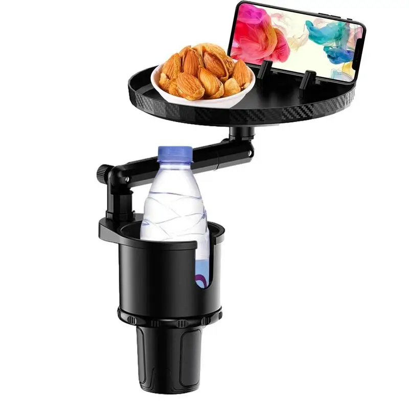 

Подстаканник для стаканов, автомобильный поднос, регулируемый автомобильный поднос для закусок и напитков, вращающийся на 360 градусов автомобильный поднос для еды и питья