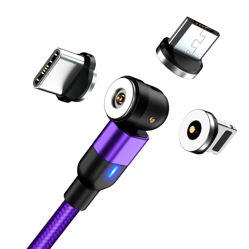 

540 Degrees Rotating Magnetic Cable Micro USB Type C Phone Cable For iPhone11 Pro XS Max Samsung Xiaomi USB Cord Wire Cable