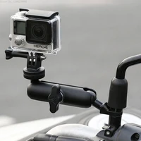 360 rotating motorcycle bike camera holder handlebar mirror mount bracket for gopro hero876543 action cameras accessory b
