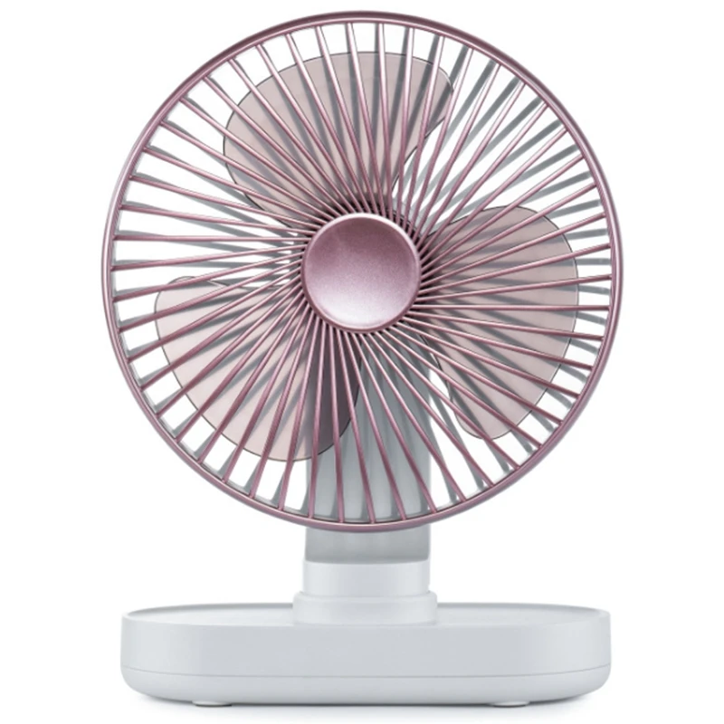 

Desk Fan, Auto Oscillating Quiet Battery Mini Fan, USB Rechargeable Battery Operated for Home, Bed, Office, B
