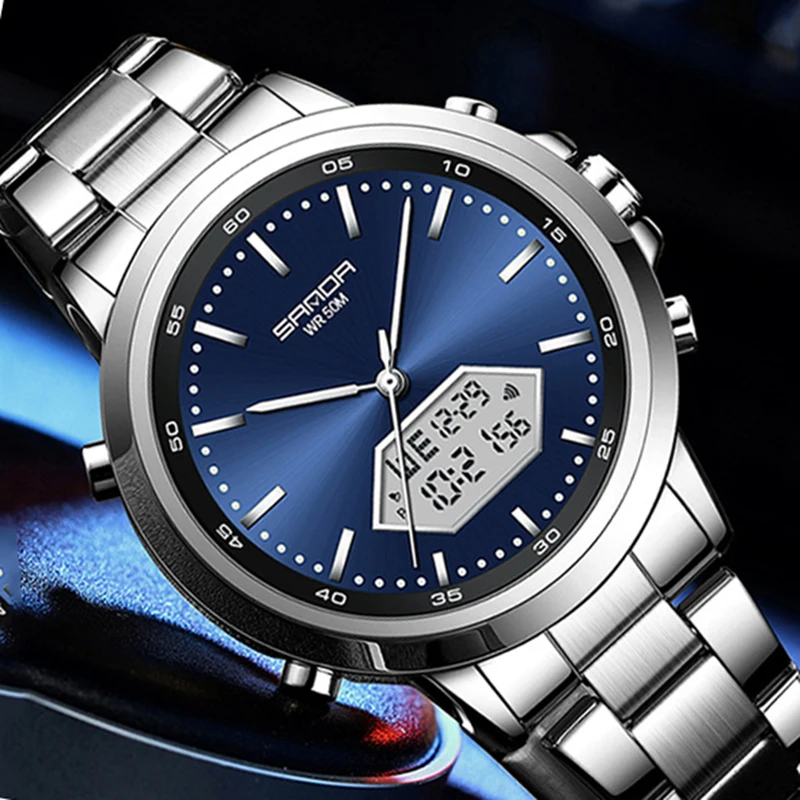 Часы наручные мужские кварцевые с хронографом 50 м