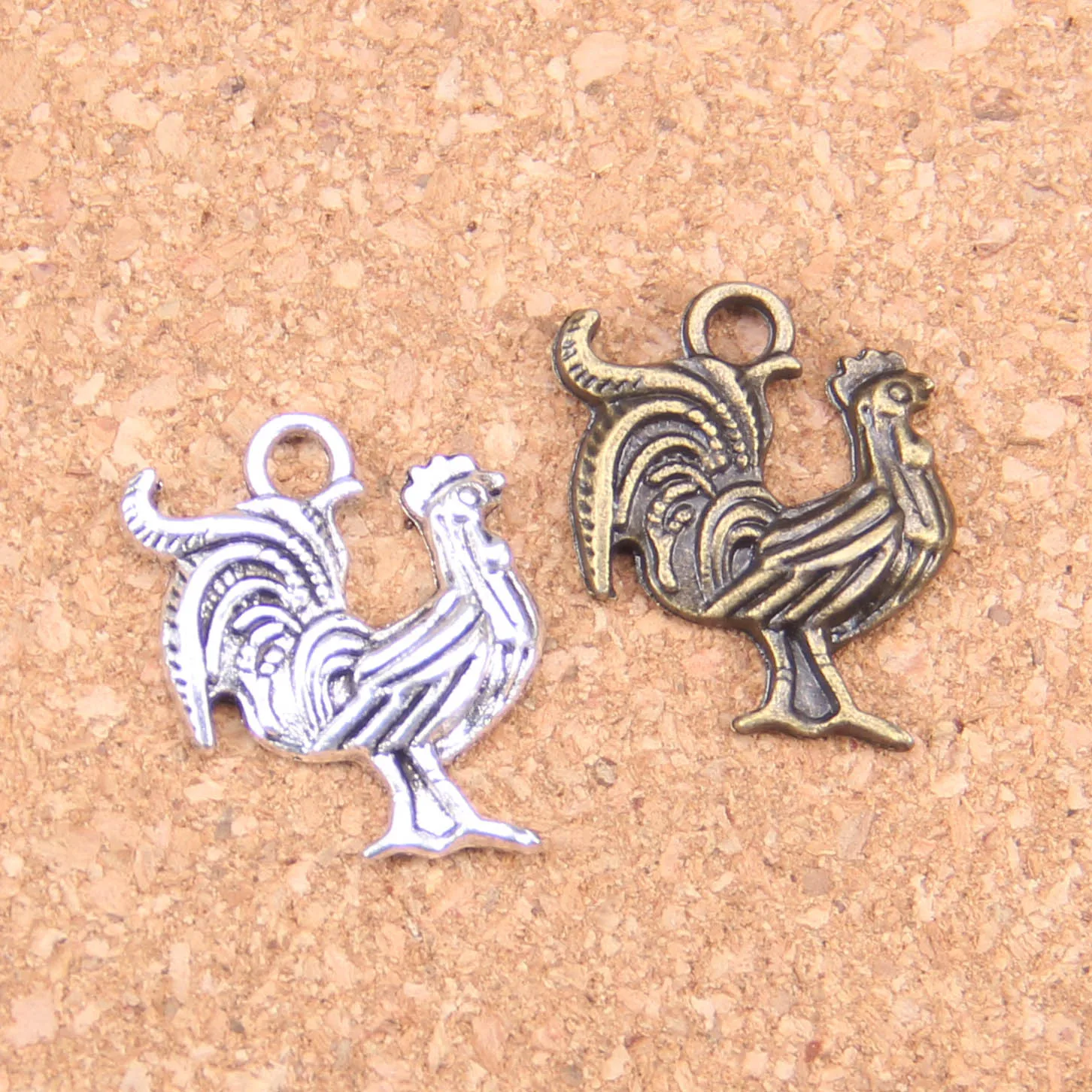 

68pcs Charms Cock Rooster 22x18mm Antique Pendants,Vintage Tibetan Silver Jewelry,DIY For Bracelet Necklace