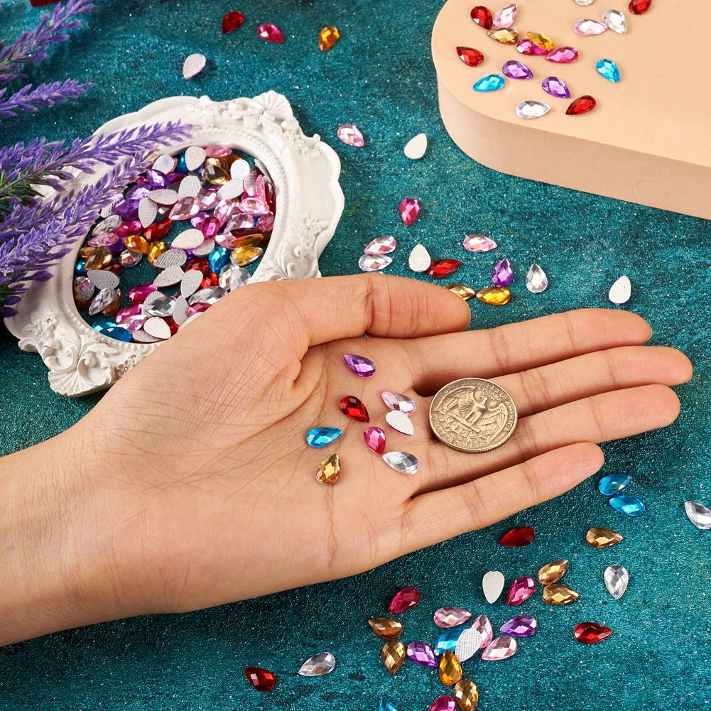 1600 шт. горячая фиксация акриловая искусственная кожа прозрачный граненый