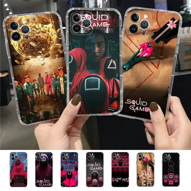 

Cute S-Squid Game TV 456 Phone Case for iPhone 11 12 13 mini pro XS MAX 8 7 6 6S Plus X 5S SE 2020 XR case