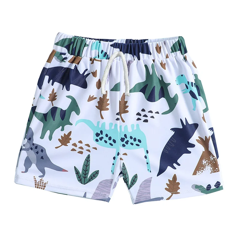 Плавки для мальчиков с изображением акулы пляжные шорты голубым мультяшным