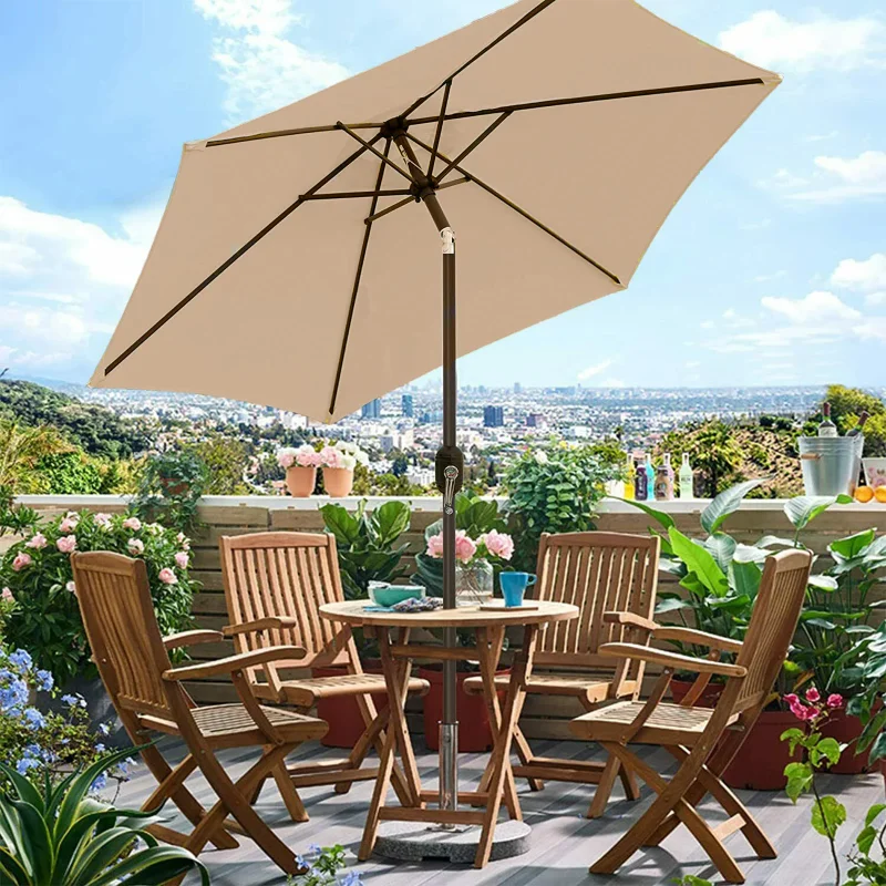 

SUGIFT 7,5 'Открытый Зонт для внутреннего дворика, бежевые зонты, пляжный зонт, открытый зонтик