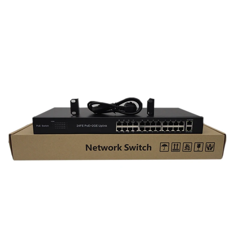 

Supply Industrial PoE switch 24 ports 10/100M & Gigabit Unmanaged Ethernet Fiber Switch Poe CCTV NVR