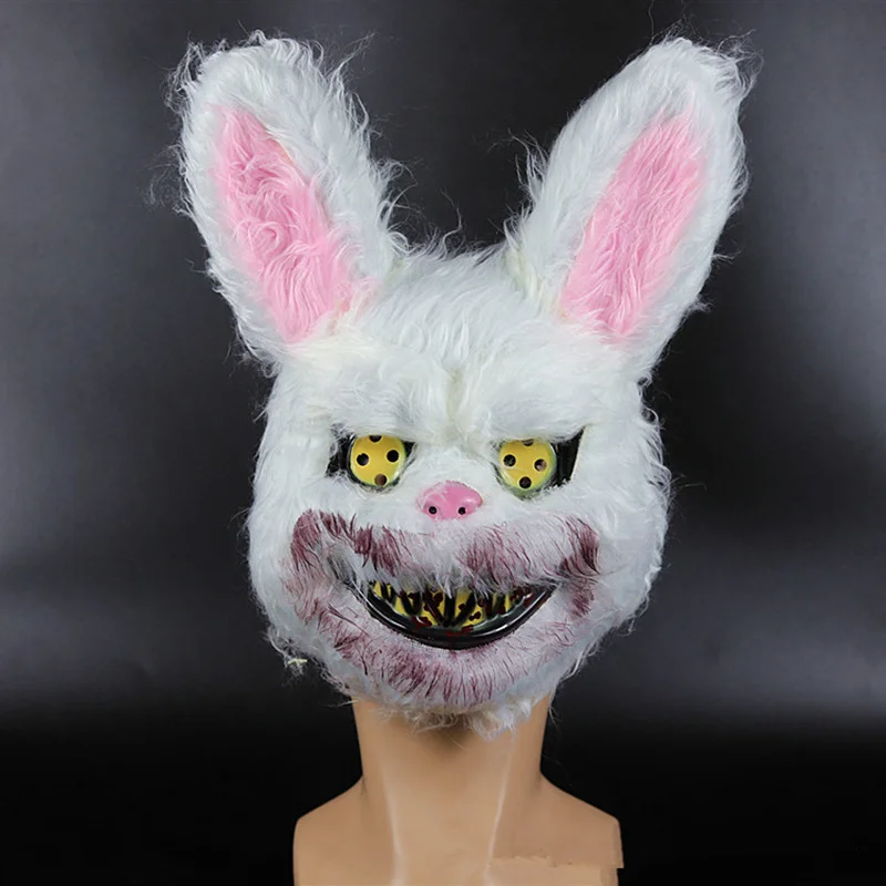 

New Wild Halloween Mask Bloody Bunny Killer Scary Teddy Bear Creepy Plush Horror Masque Adult Party Cosplay Costume Gift