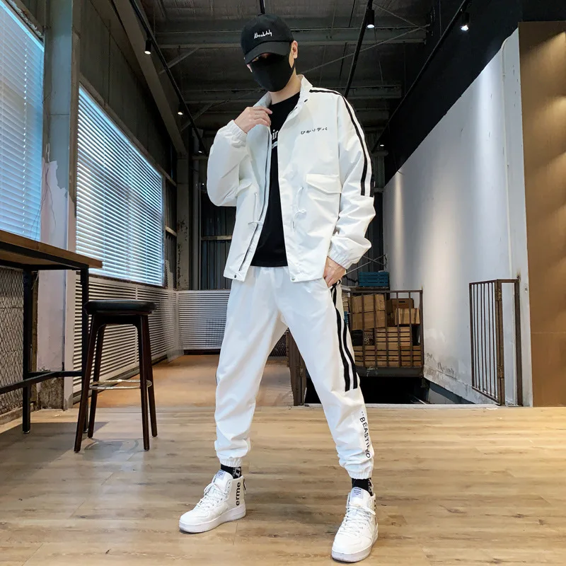 

New printed sportswear men's Korean fashion casual and handsome with fashionable men's clothes and work clothes
