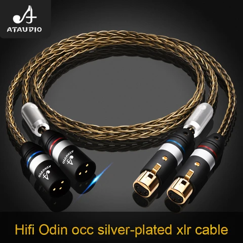 Аудиокабель HiFi 2XLR ATAUDIO 8 жил OCC посеребренный
