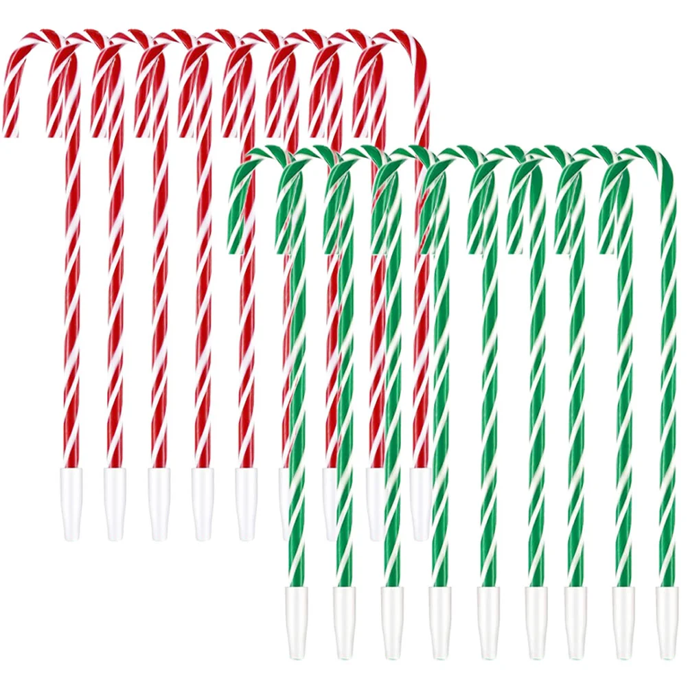 

24 Pcs Christmas Cane Pen Pens Xmas Candy Gel Themed Ink Plastic Child Kids Classic
