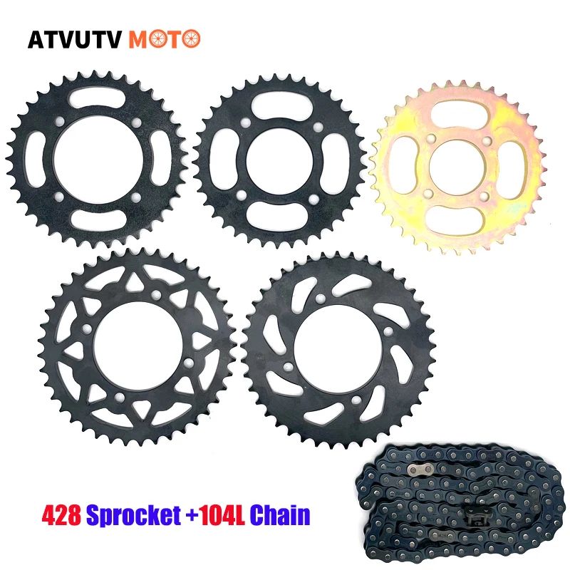 

420/428 37T 41T 48mm 52mm 58mm 76mm With 104L Chain Sprockets Rear Sprocket Cog For 110cc 125cc 140cc ATV Quad Pit Dirt Bike