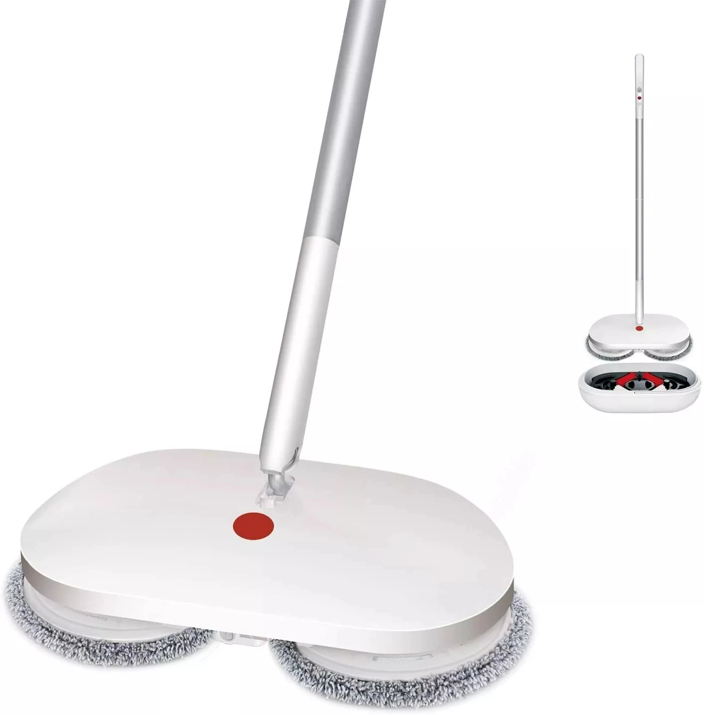 

Eyliden Wireless Electric Mop with Automatic Cleaning Plate Hardwood Floor Cleaner Tile Floor Scrubber with 200ML Water Tank