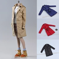 16 scale female soldier casual classic british retro long trench coat clothes model fit 12 inches tbleage action figure body
