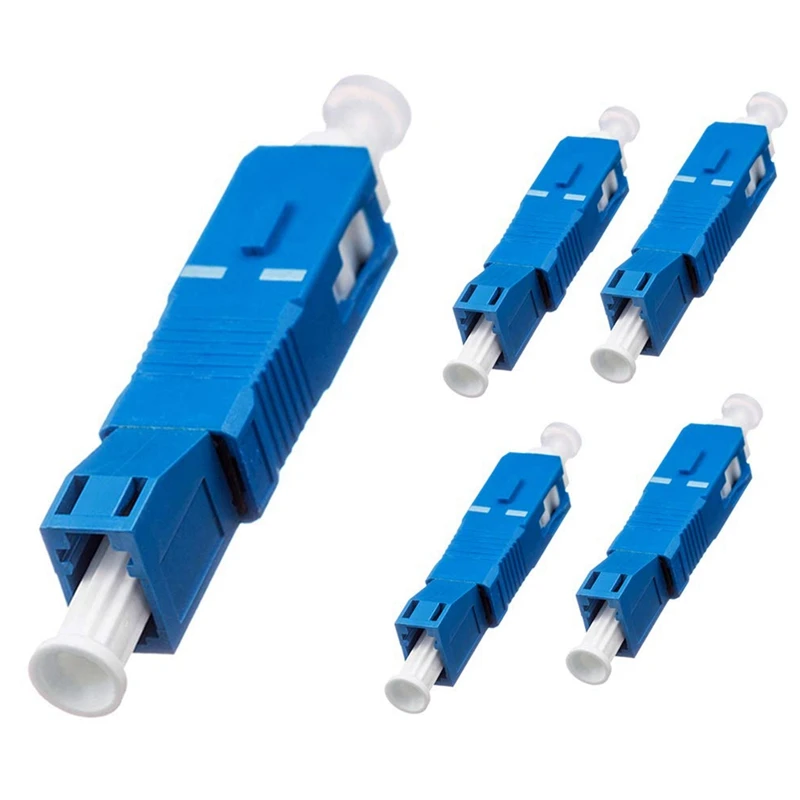 

5 PCS Single Mode 9/125Um SC/UPC Male To LC/UPC Female Hybrid Optical Fiber Adapter Connector For Optical Power Meter