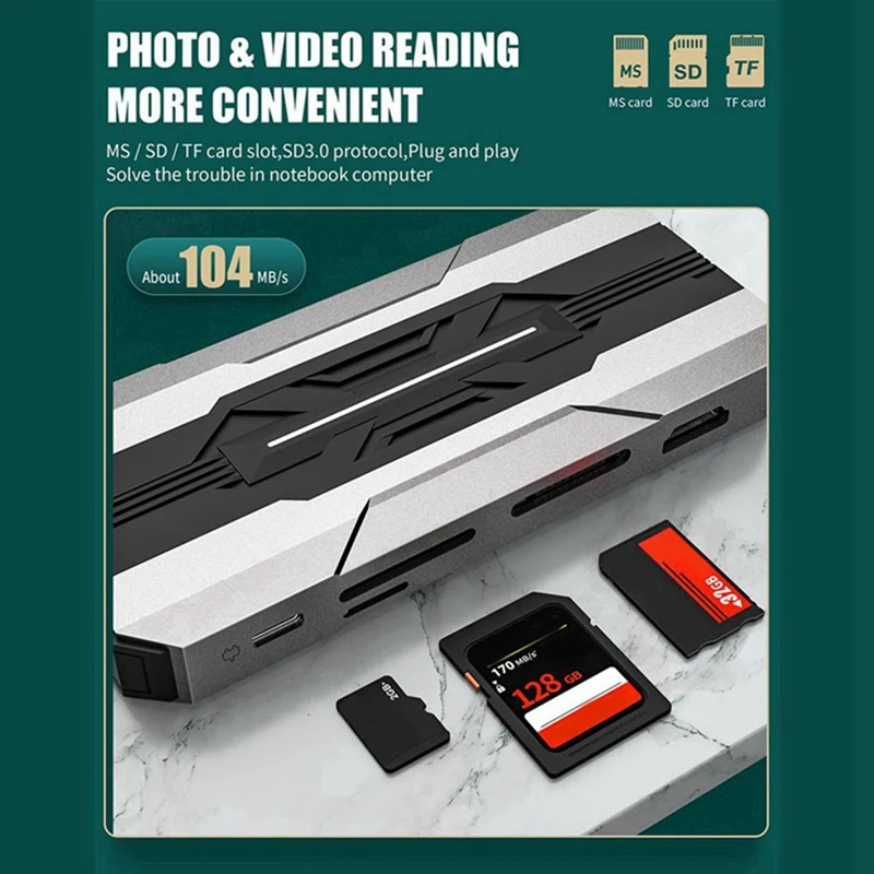 13 в 1 USB-концентратор C док-станции устройство чтения карт SD 1000 м RJ45 совместимый с