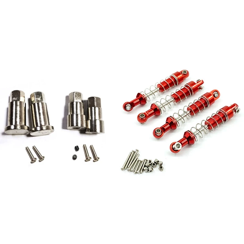 

5 мм передняя и задняя укороченная Ступица колеса шестигранный адаптер для WPL D12 1/10 Радиоуправляемый автомобиль с 4 шт. амортизатора для MN D90 ...