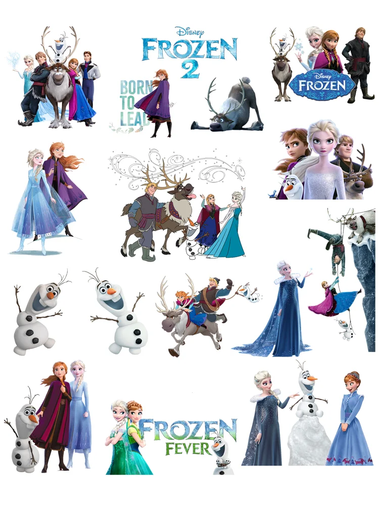 Disney Frozen Iron on patches Anna and Elsa Princess thermal stickers for clothes DIY KIDS t-shirt print