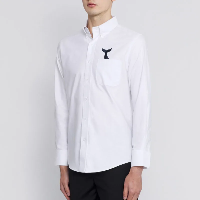 TB THOM Men's Shirt Clothing Fashion Top Brand Fish Tail Designs Slim Fit Casual Oxford Long Sleeves High Quality Women's Shirts